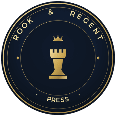 The seal of Rook & Regent Press — a crowned rook in gold